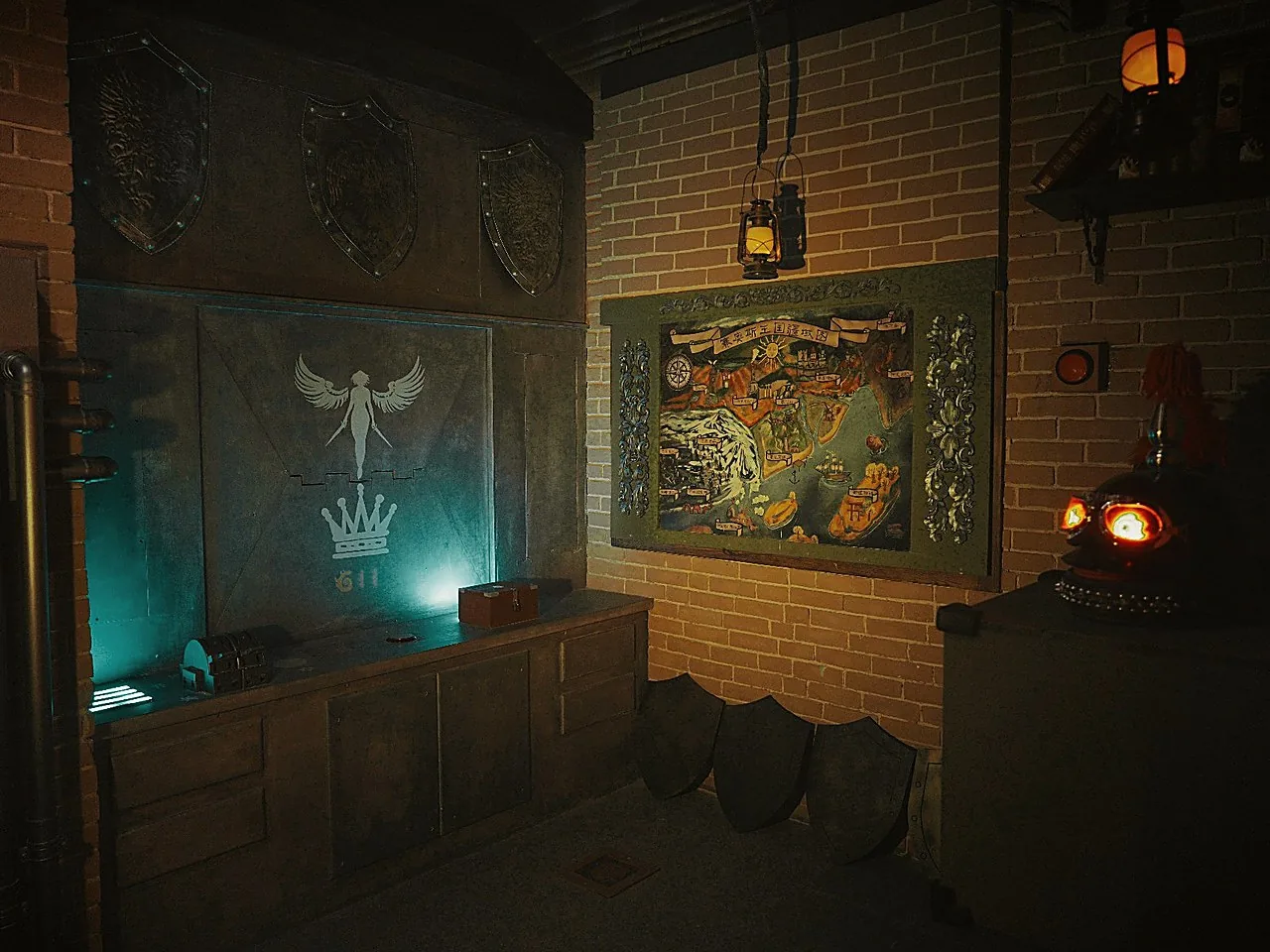 The story opens inside AURORA — a cabin room lit by a glowing winged emblem.